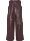 Rosetta Getty Wide-leg Lambskin Trousers In Brown