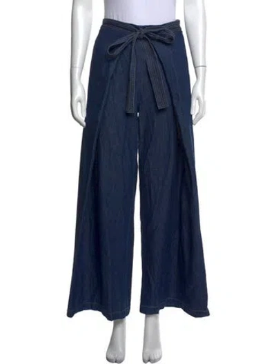 Pre-owned Rosetta Getty Wide Leg Pants In Blue