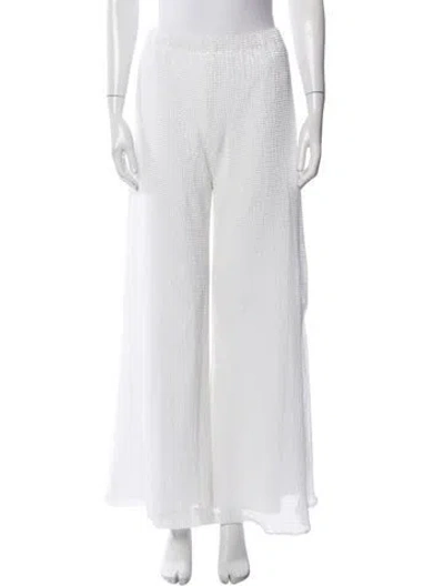Pre-owned Rosetta Getty Wide Leg Pants In White
