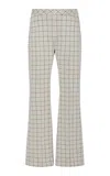ROSETTA GETTY WINDOWPANE-JACQUARD CROPPED FLARED trousers