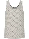 Rosetta Getty Windowpane-print Vest Top In Neutrals