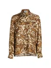 Rosetta Getty Button Front Print Shirt In Brown