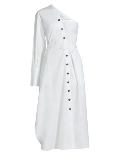 Rosetta Getty Women's Asymmetric One-shoulder Shirtdress In White