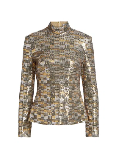 Rosetta Getty Women's Bauhuas Mesh Sequined Top In Neutral