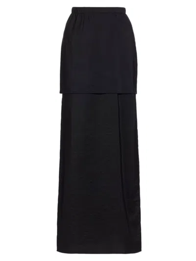 Rosetta Getty Women's Double Layer Split Skirt In Black