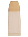 Rosetta Getty Women's Double Layer Split Skirt In Cream Almond