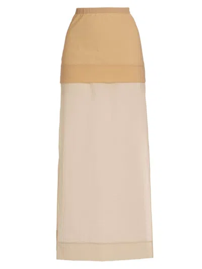 Rosetta Getty Women's Double Layer Split Skirt In Cream Almond