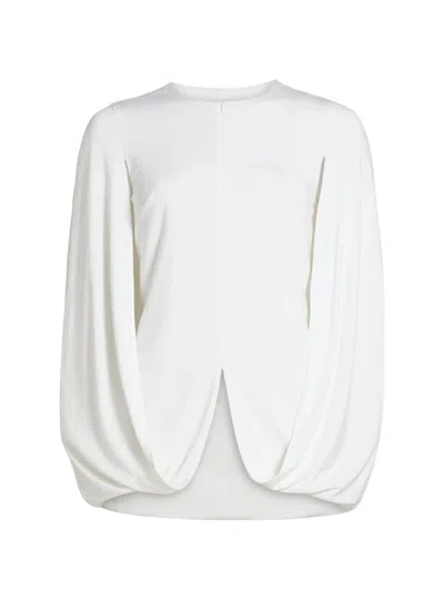 Rosetta Getty Women's Draped Round-neck Cape Top In White