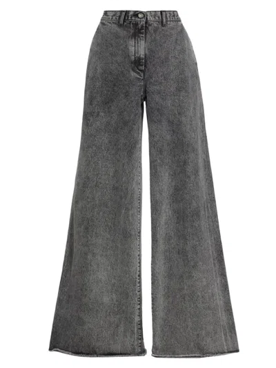 Rosetta Getty Women's High-rise Wide-leg Jeans In Black