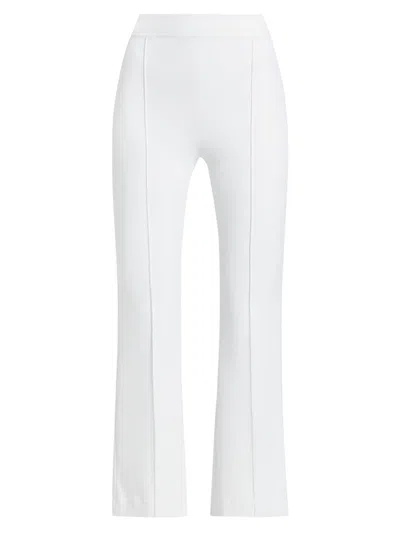 Rosetta Getty Women's Pin-tucked Flare Crop Pull-on Pants In White