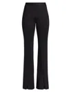 Rosetta Getty Slim Flared Pants With Split Hem In Black