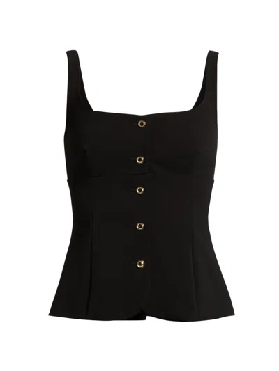 Rosetta Getty Women's Square Neck Button-front Top In Black