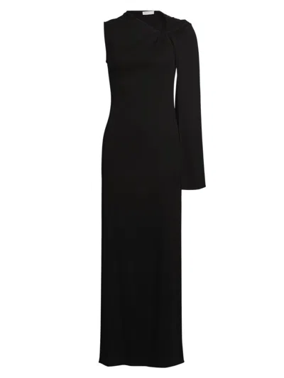 Rosetta Getty Women's Twist Cape Cotton Maxi Dress In Black