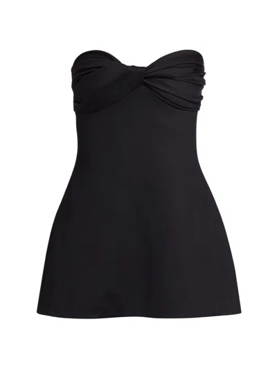 Rosetta Getty Women's Twist Strapless Peplum Top In Black