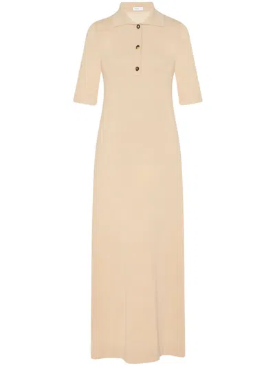 Rosetta Getty Wool-cashmere Polo Midi Dress In Neutrals