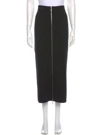 Pre-owned Rosetta Getty Wool Midi Length Skirt W/ Tags In Black