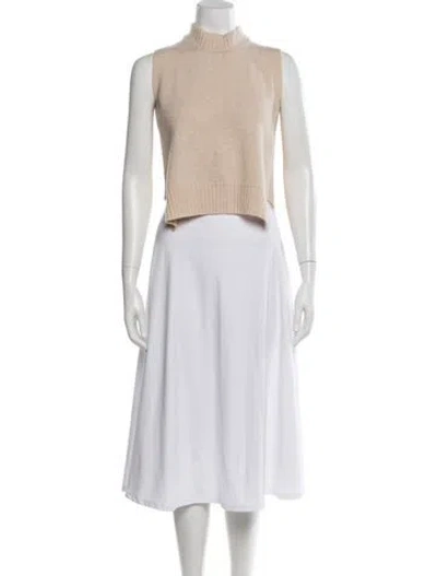 Pre-owned Rosetta Getty Wool Mock Neck Sweater In Neutral
