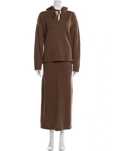 Pre-owned Rosetta Getty Wool Set In Brown