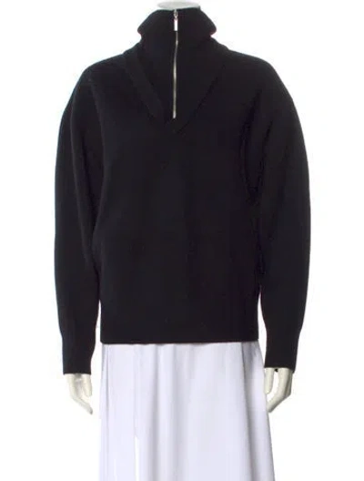 Pre-owned Rosetta Getty Wool Turtleneck Sweater In Black