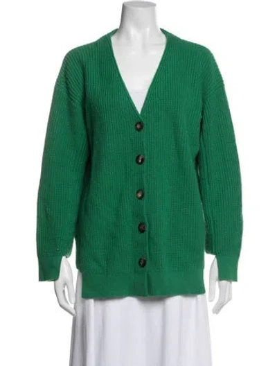 Pre-owned Rosetta Getty Wool V-neck Sweater In Green