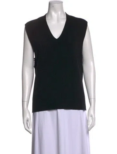 Pre-owned Rosetta Getty Wool V-neck Sweater W/ Tags In Black