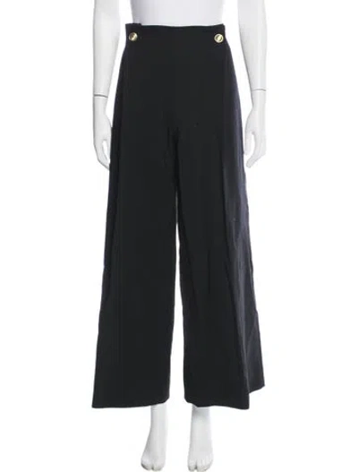 Pre-owned Rosetta Getty Wool Wide Leg Pants In Black