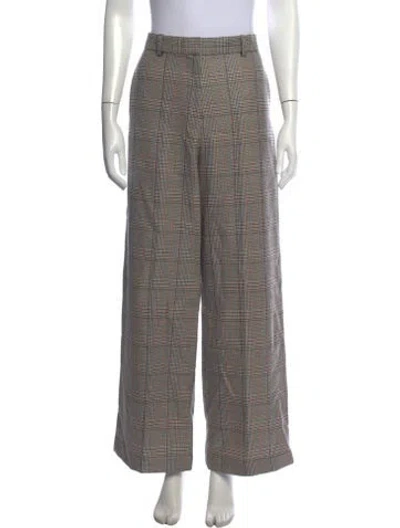 Pre-owned Rosetta Getty Wool Wide Leg Pants In Neutrals