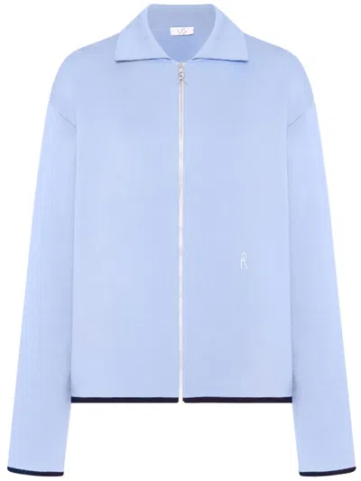 Rosetta Getty X Violet Getty Logo-embroidered Cardigan In Blue