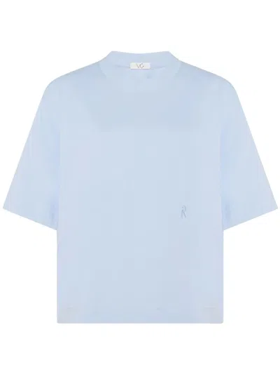Rosetta Getty X Violet Getty Logo-embroidered Cotton T-shirt In Blue