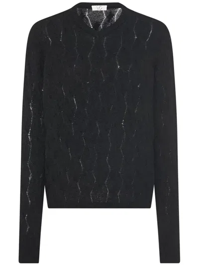 Rosetta Getty X Violet Getty Pointelle-knit Jumper In Black