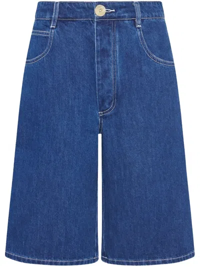 Rosetta Getty X Violet Getty Wide-leg Denim Shorts In Blue