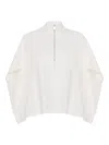 Rosetta Getty Zip-up Cocoon Top In White