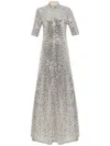Rosetta Getty Zip-up High-neck Gown In Silver