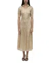 Rosetta Getty Sequin Turtleneck Midi Dress In Gold