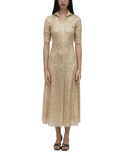 ROSETTA GETTY ZIP UP MIDI TURTLENECK DRESS