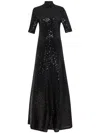 Rosetta Getty Zip Up Turtleneck Gown In Black