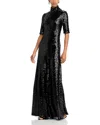 Rosetta Getty Zip Up Turtleneck Gown In Black