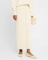 Rosetta Getty Ribbed Zip Maxi Skirt In Ivory