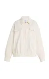 Rosetta Getty Zipped Cotton-linen Pique Shirt Jacket In White
