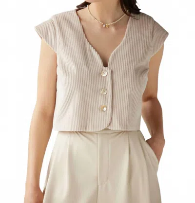 Rosevelvet Amare Top In Cream In Brown
