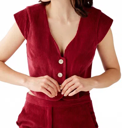 Rosevelvet Amare Top In Dusted Rose In Red