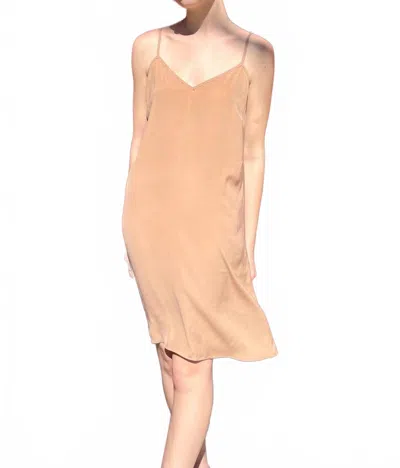 Rosevelvet Charmeuse Bridget Slip Dress In Dark Nude In Multi