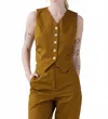 Rosevelvet Cotton Twill Annie Button Vest In Lentil In Yellow