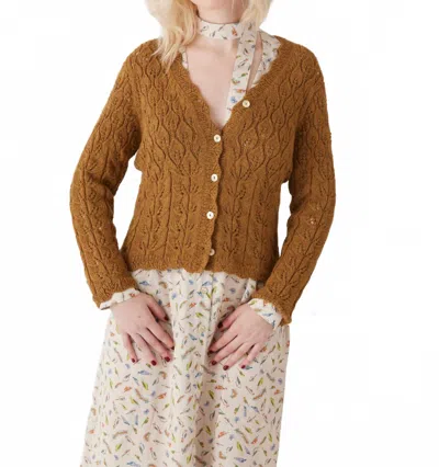 Rosevelvet Emma V Neck Sweater In Copper In Brown
