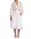 Rosevelvet Erica Midi Skirt In White Windowpane In White