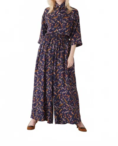 Rosevelvet Gretchen Pant In Feather Print In Multi