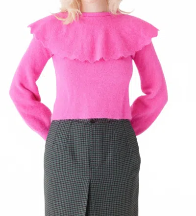 Rosevelvet Hand Dyed Colette Wool Sweater In Dragonfruit In Pink