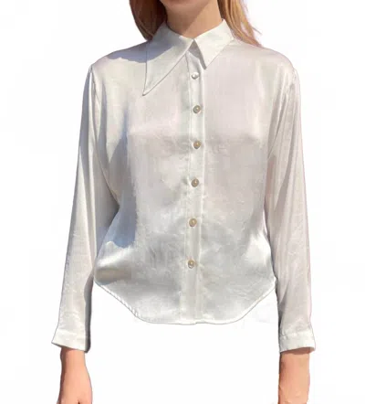 Rosevelvet Jojo Japanese Charmeuse Blouse In White