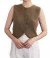 Rosevelvet Lola Pima Cotton Vest In Bark In Brown