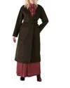 Rosevelvet Nima Wool Blend Coat In Moss In Brown